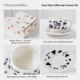 Aesthetic Ceramic Coffee Cup & Saucer Set — Hand-Painted Cloud Pattern, Glossy Glaze Desk Coffee Mug | Alt Desk