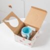 Aesthetic Ceramic Coffee Cup & Saucer Set — Hand-Painted Cloud Pattern, Glossy Glaze Desk Coffee Mug | Alt Desk