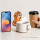 尺寸比例图 Adorable Animal Cup Clip Fan – Silent Mini Fan for Office Desk, Hot Beverage Cooler, Cute Portable USB Fan